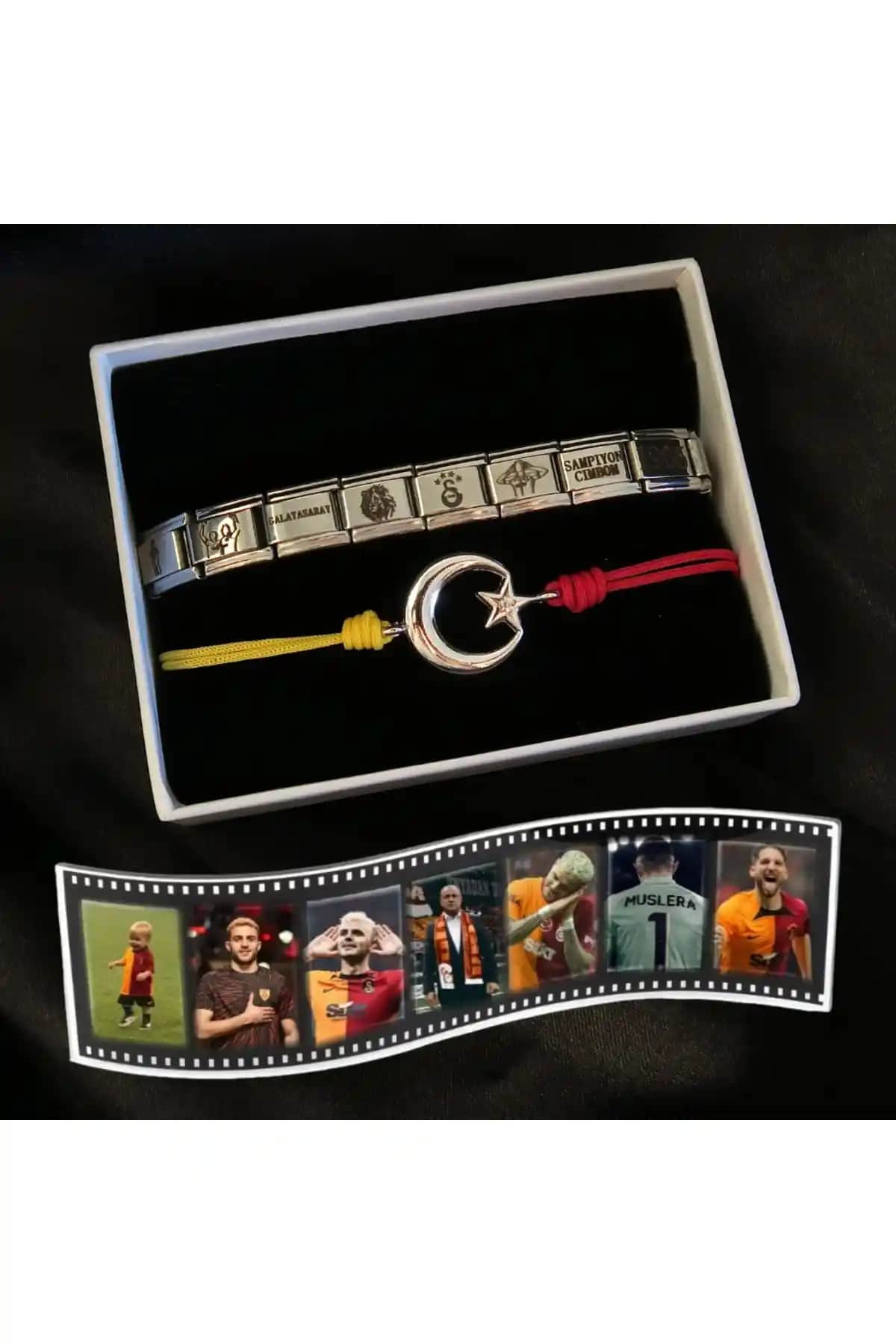 Nokt SARI KIRMIZI TAKIM ŞAMPİYON BİLEKLİĞİ: Şık ve Dayanıklı Paslanmaz Çelik Tasarım