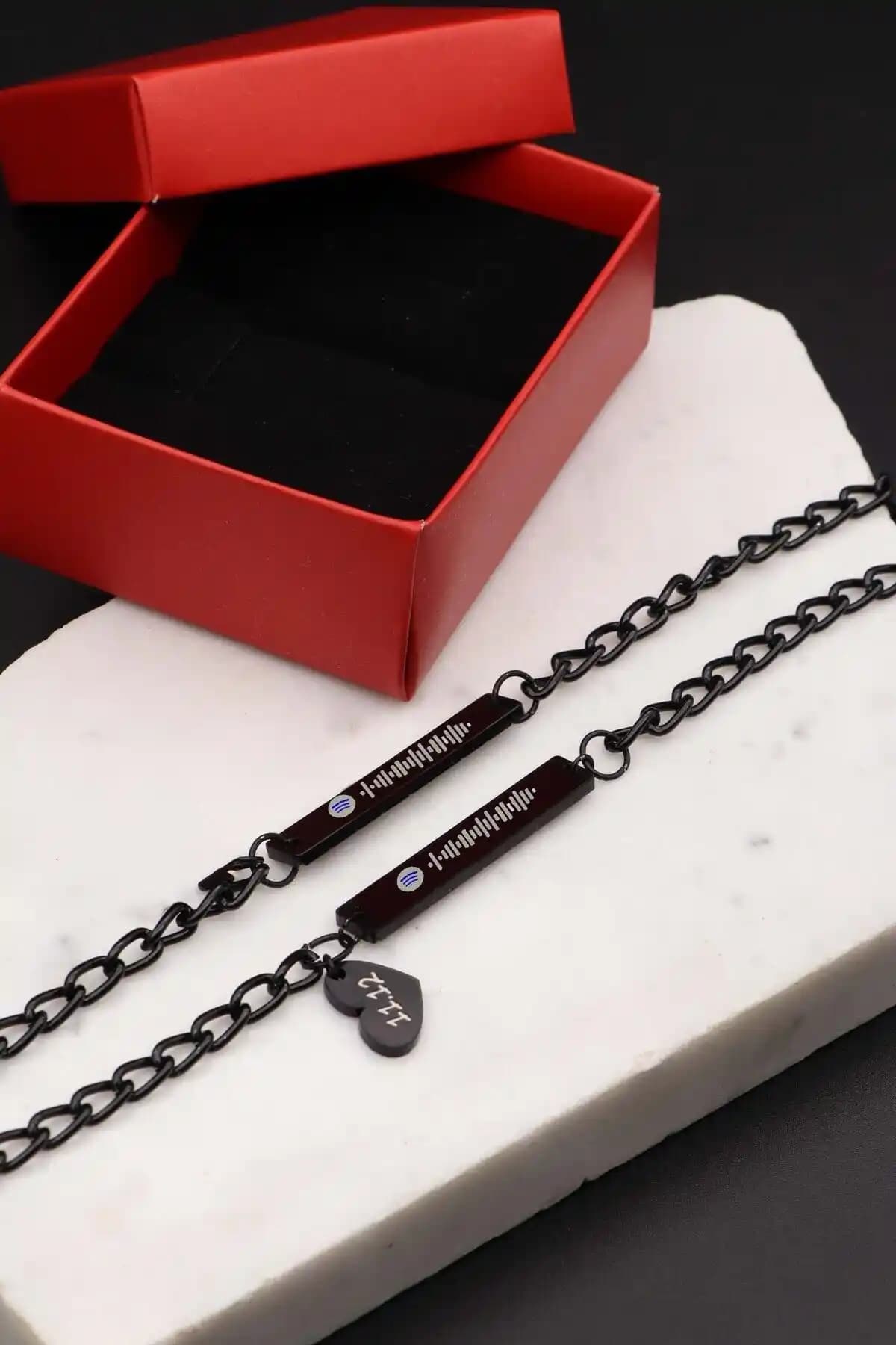 Northwatch Siyah Renkli Spotify Kodlu Çift Bileklik ve Sevgili Bileklik Tanıtımı