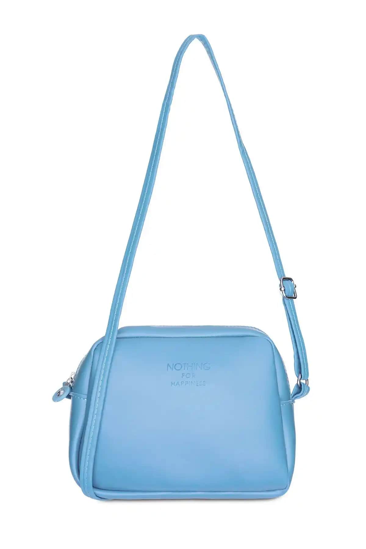 Nothing Kadın Mini Urban Çapraz Askılı Fermuarlı Çanta Yüksek Kalite Suni Deri Tasarım