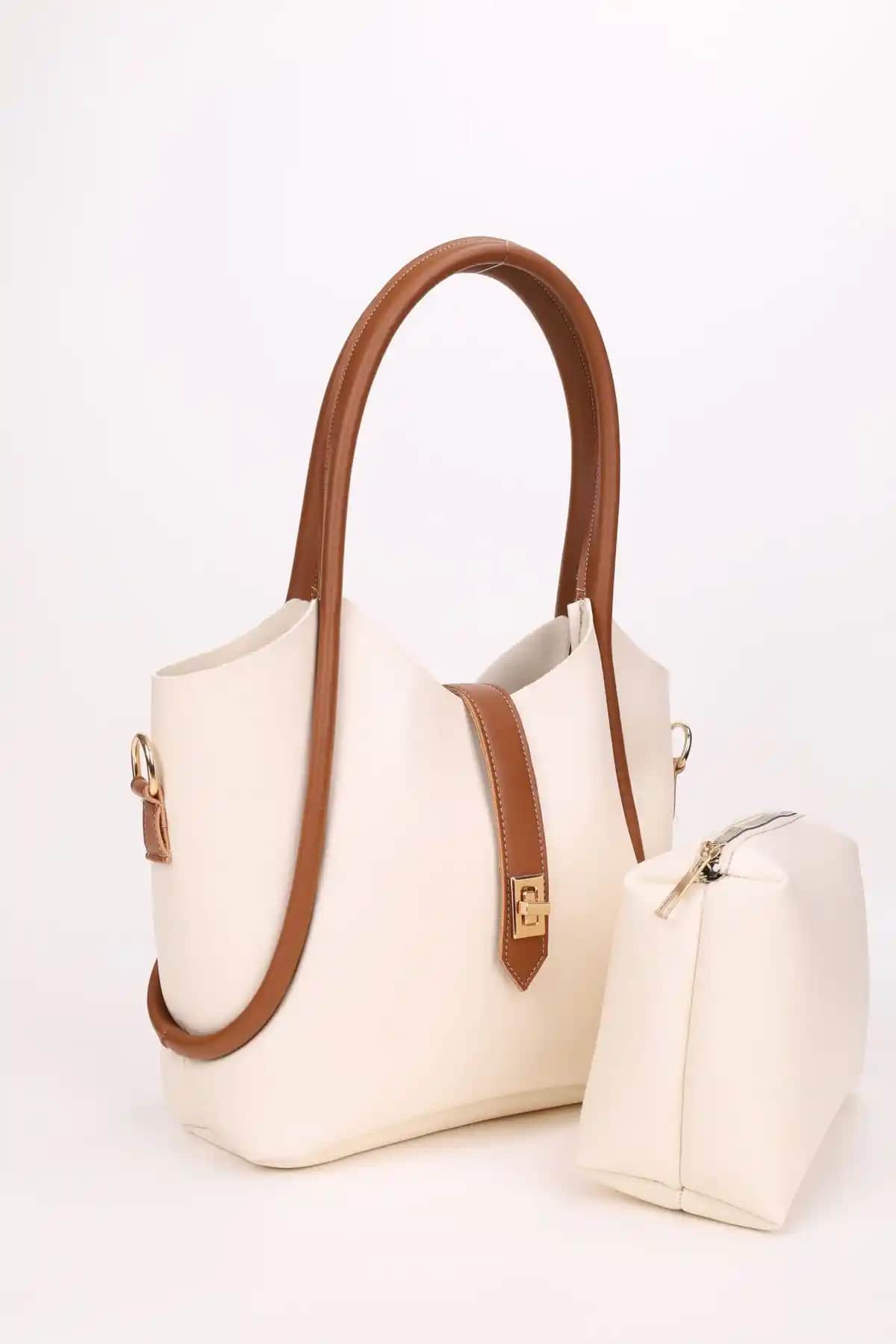 Nothing Krem Taba Kilit Detaylı Çok Fonksiyonlu Kadın Çantası En Güncel Tasarım ve Kullanım Özellikleri