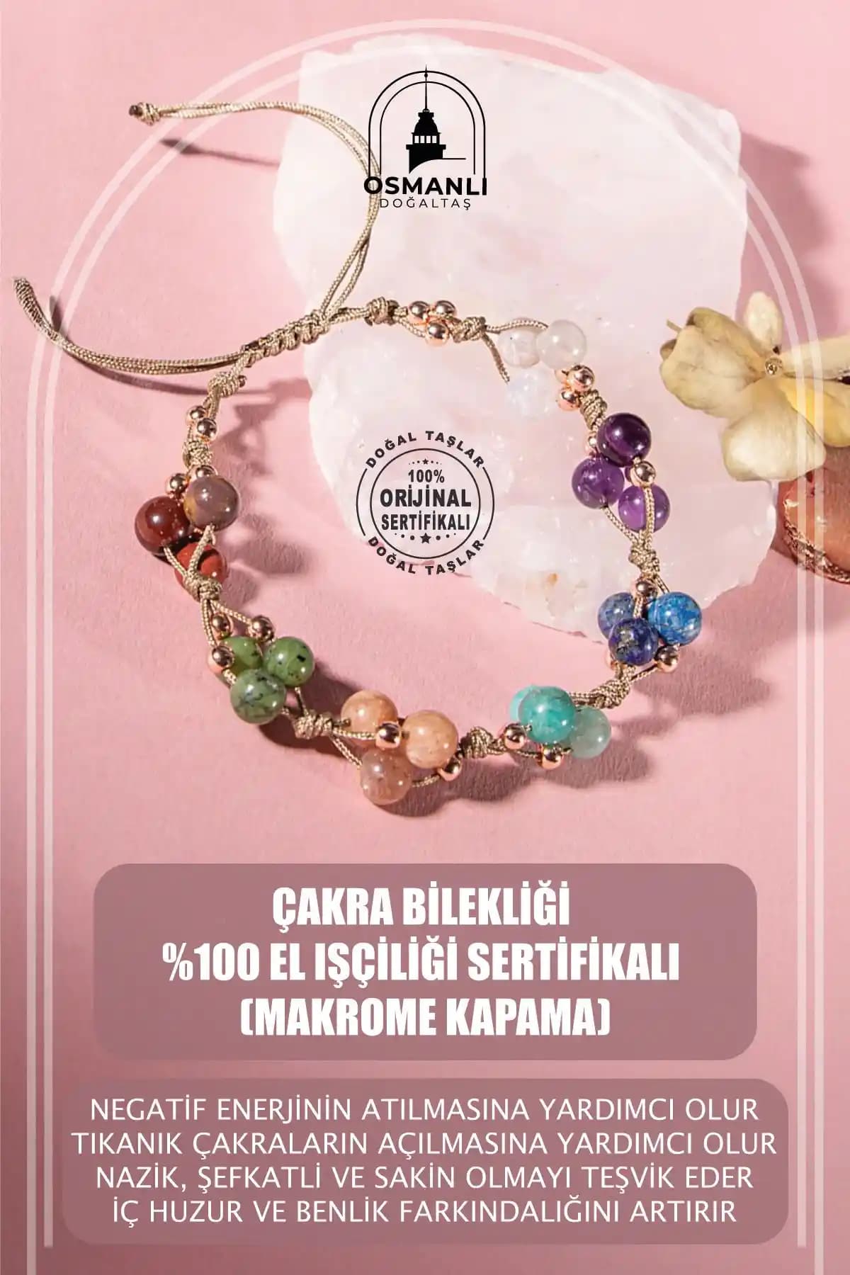 Osmanlı Doğal Taş Çakra Bilekliği: Şık ve Enerji Dengeleyici El İşçiliği Takı