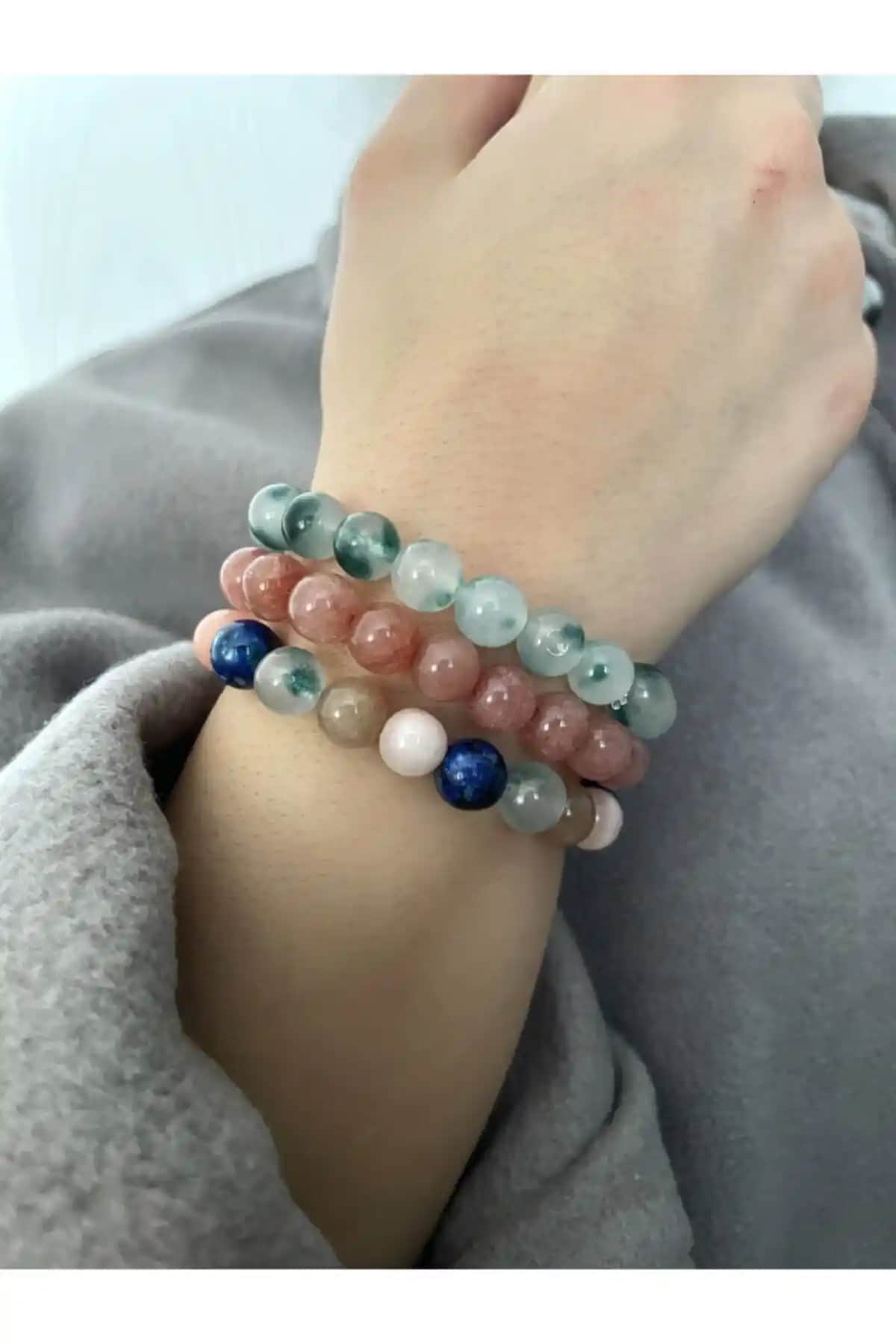 Padore Jade Doğal Taşlı Kadın Bileklik Seti Şık ve Anlamlı Takı Seçeneği