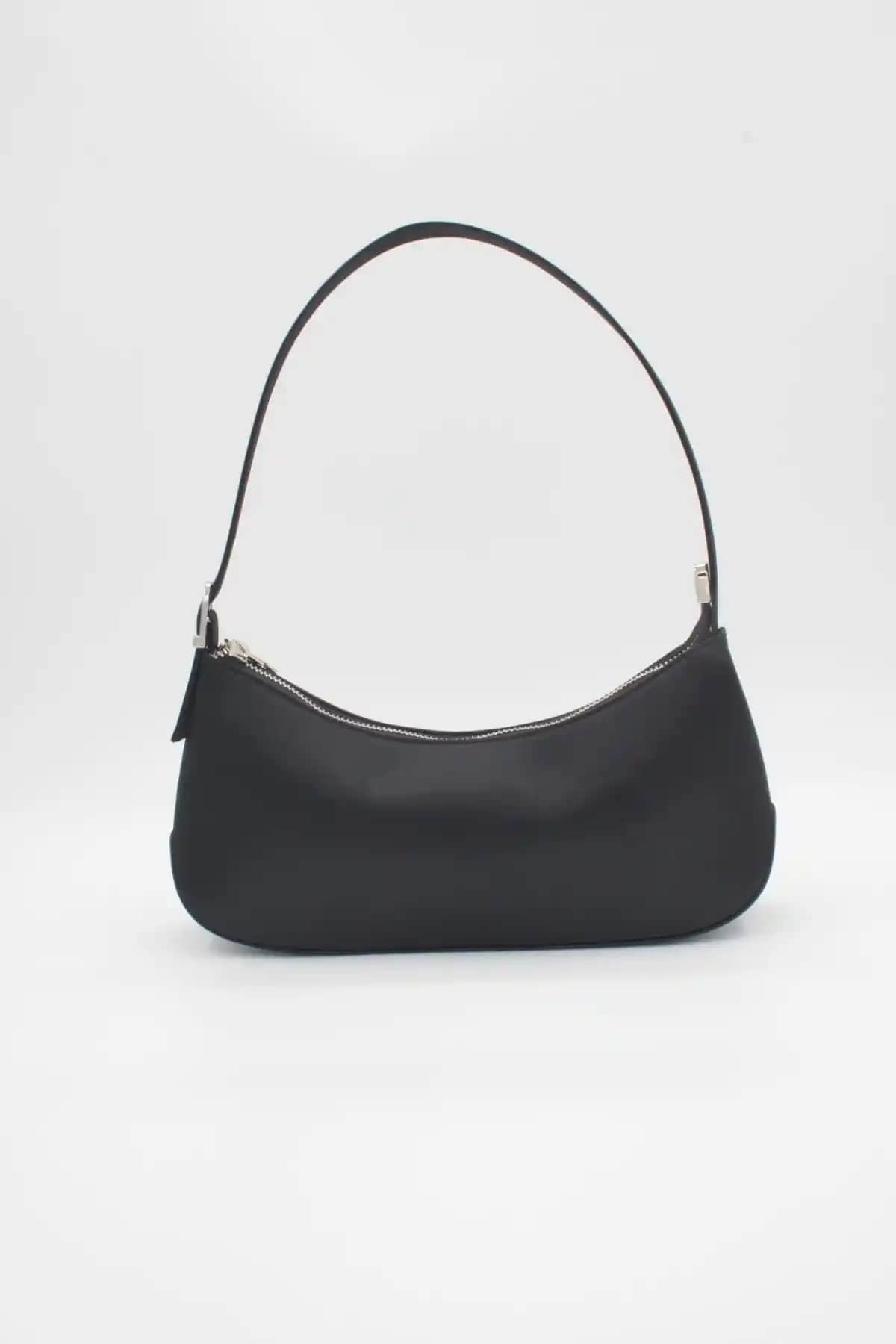 Paksoy Siyah Saten Baget Çanta Kadınlar İçin Şık ve Kullanışlı Tasarım