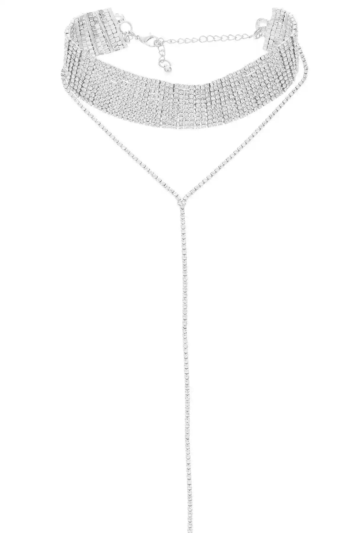 Pelin Aksesuar Taşlı Gümüş Choker Kolye: Şıklık ve Zarafetin Modern Buluşması