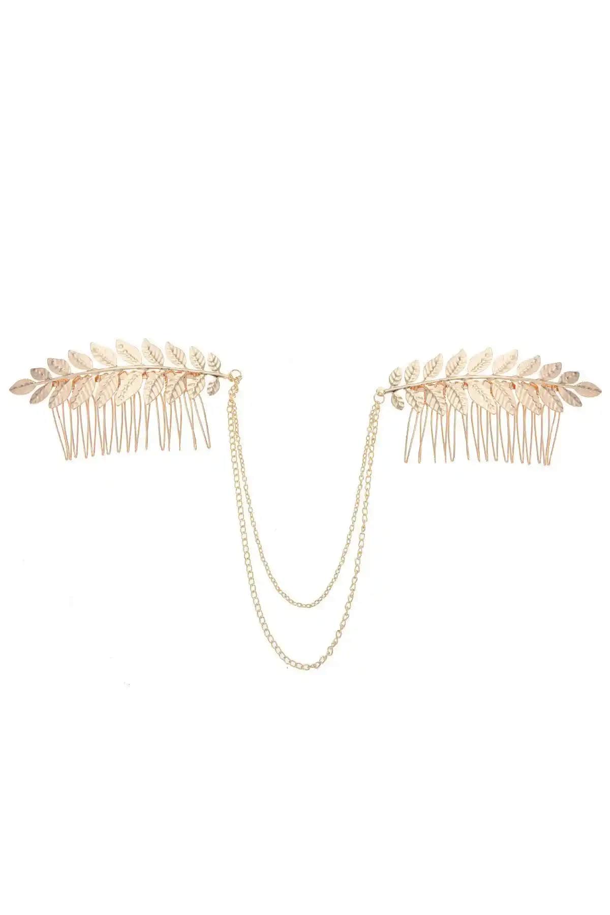 Pelin Aksesuar Yapraklı Zincirli Tarak Yoka: Şıklık ve Fonksiyonellik Bir Arada