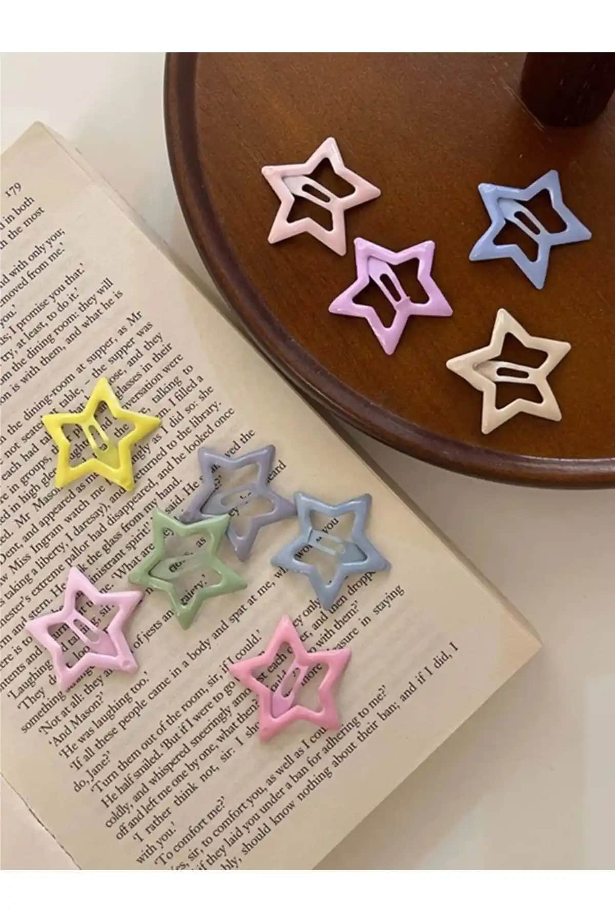 Planet Butik 6'lı Pastel Renk Yıldız Çıt Çıt Tokalar ile Renkli ve Eğlenceli Saç Aksesuarları