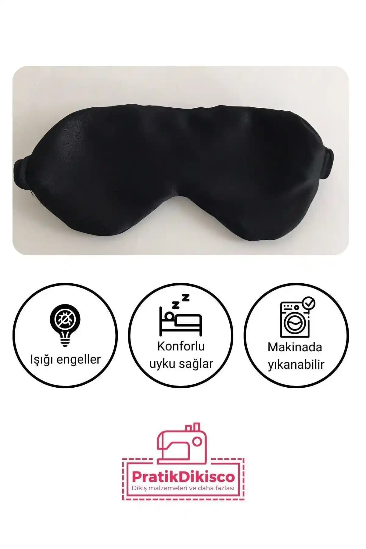 PratikDikisco Siyah Uyku Gözlüğü Konforlu ve Işık Engelleyici Tasarımıyla Uygun Fiyatlı