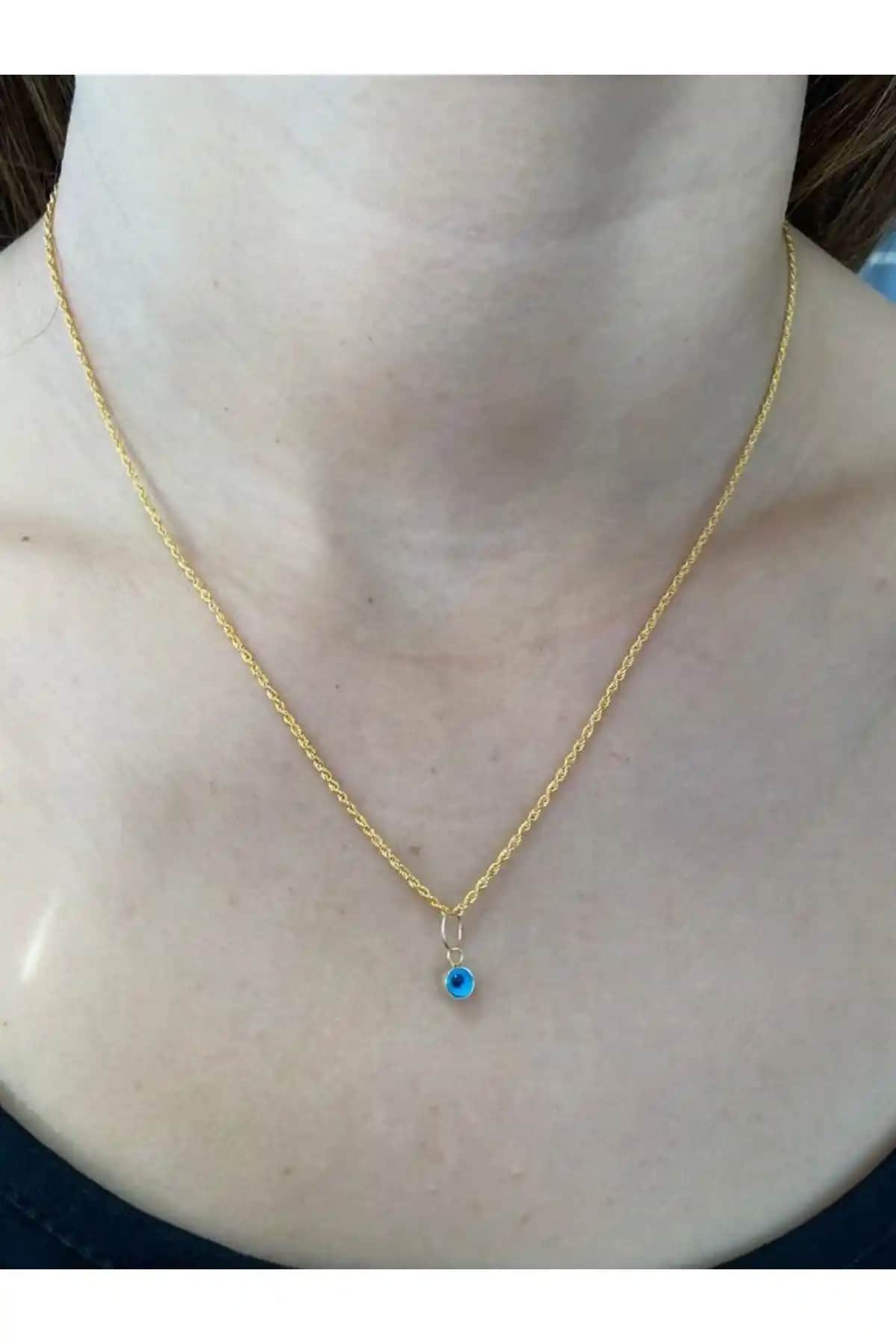 Ruhbaş Pırlanta 14 Ayar Altın Nazar Boncuklu Halat Zincir Kolye Özellikleri ve Detayları