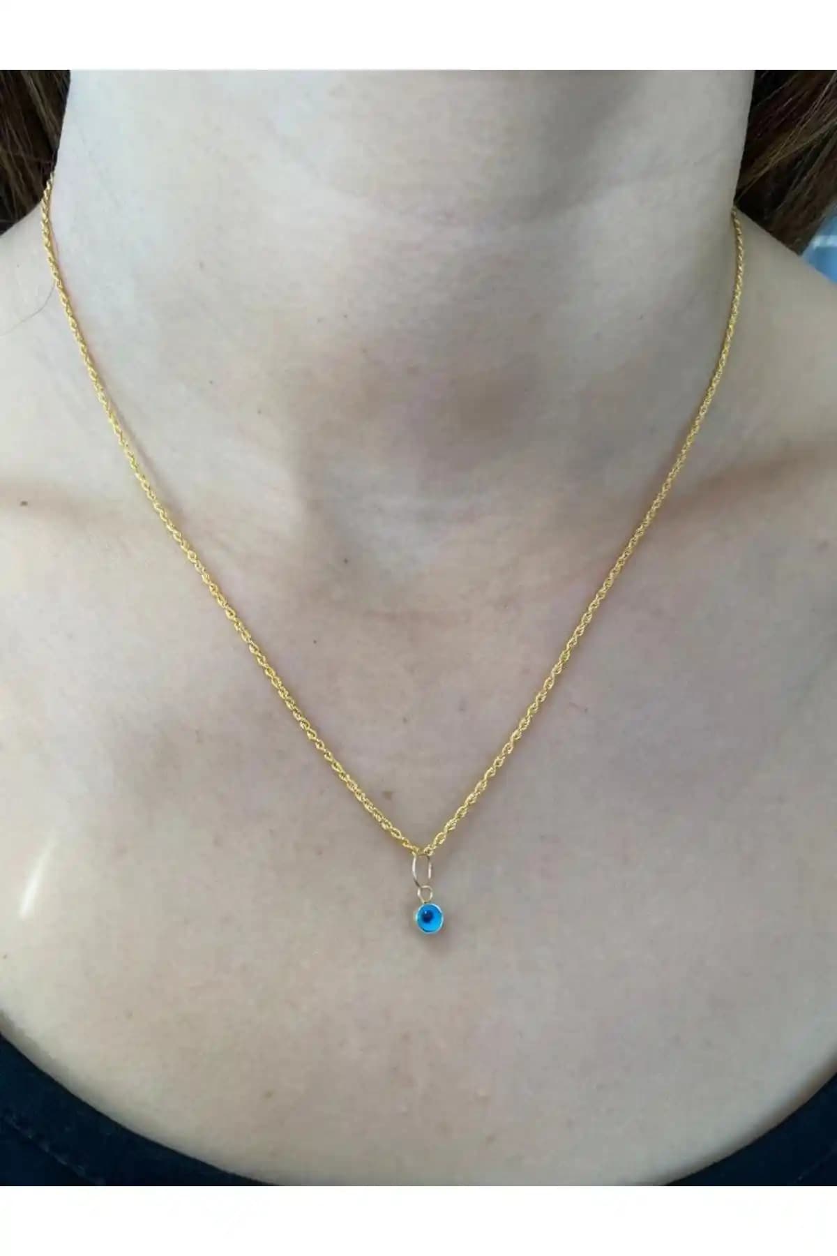 Ruhbaş Pırlanta 14 Ayar Altın Nazar Boncuklu Halat Zincir Kolye Özellikleri ve Detayları