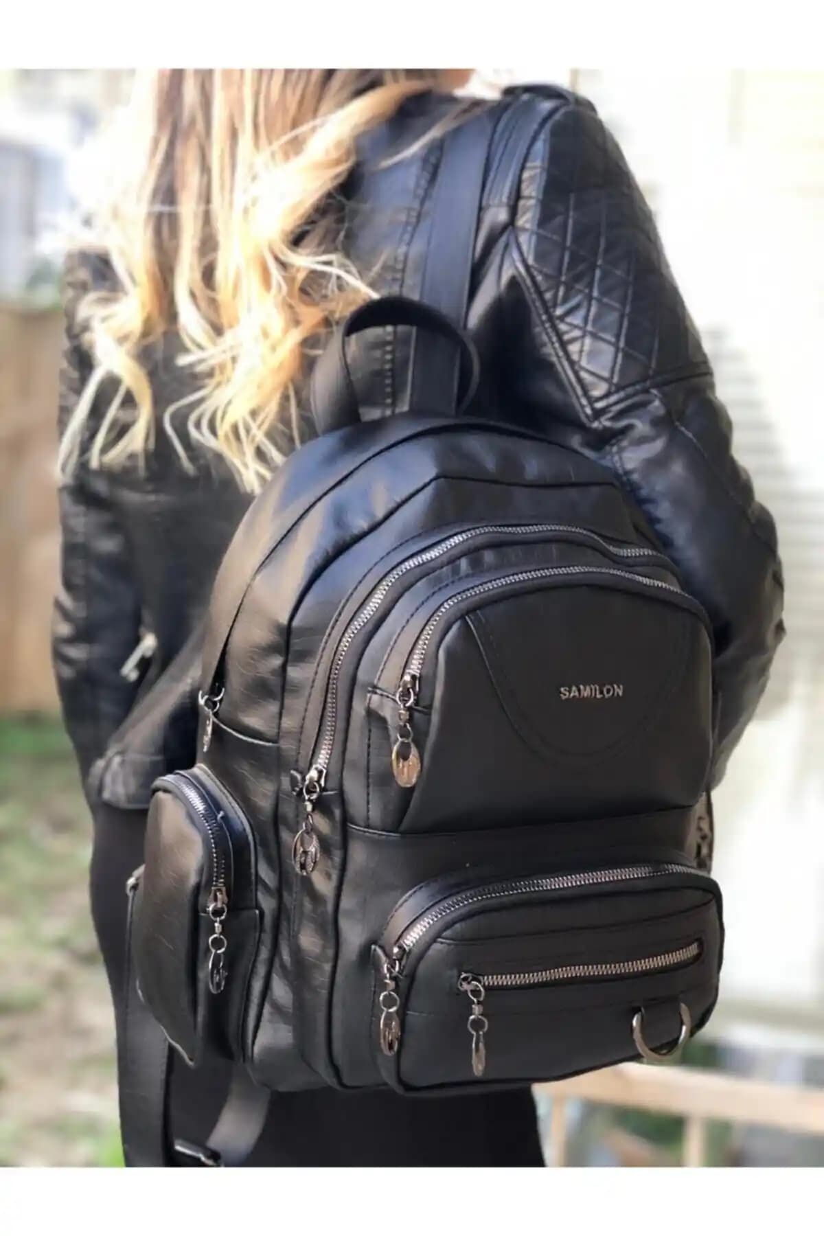 Samilon Çok Gözlü Yıkama Deri Sırt Çantası: Şıklık ve Kullanışlılığın Birleşimi