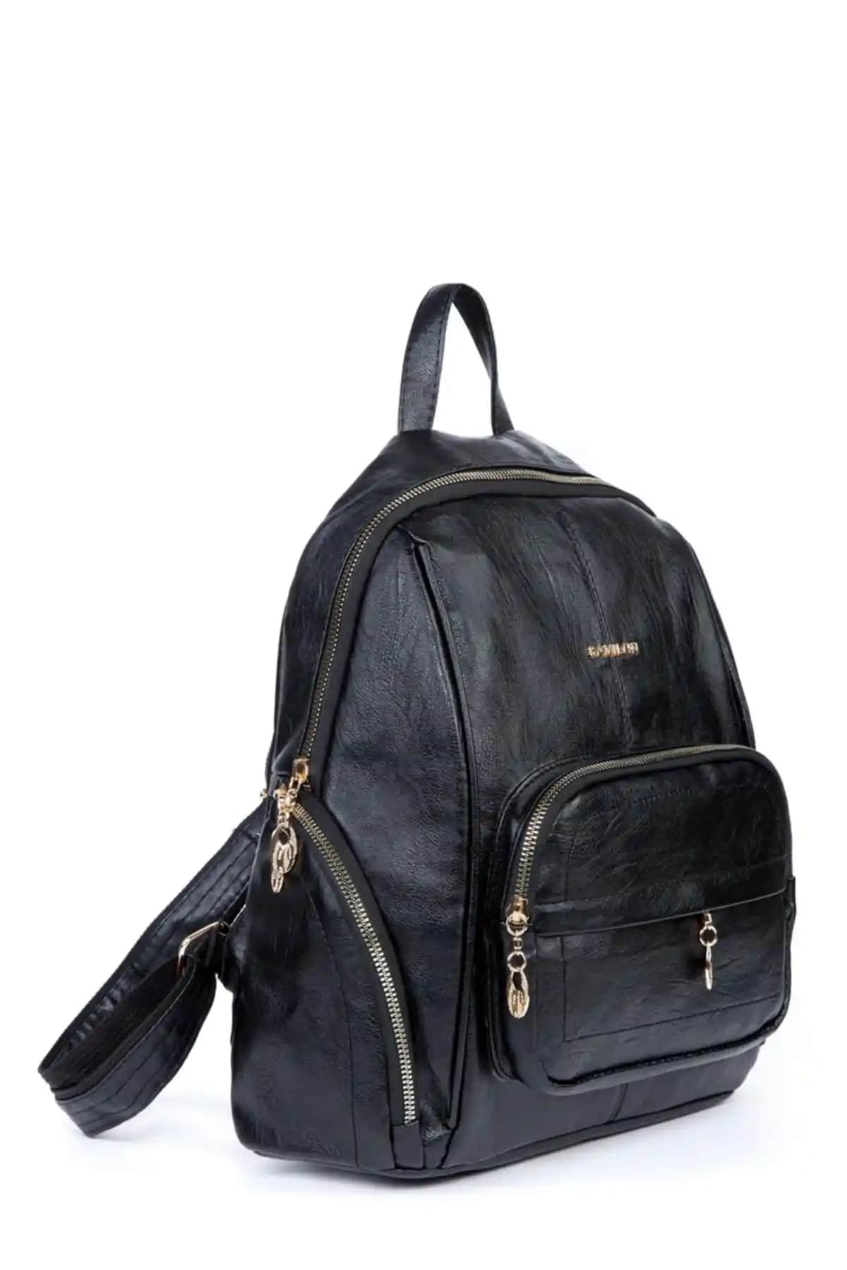 Samilon Kadın Siyah Bol Gözlü Sırt Çantası: Modern Tasarım ve Fonksiyonellik Bir Arada