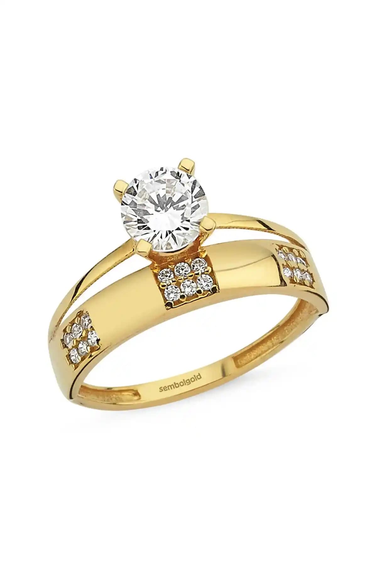 Sembol Gold Tektaş Alyans Altın Yüzük Twin Kare Tasarım ve Özellikleri