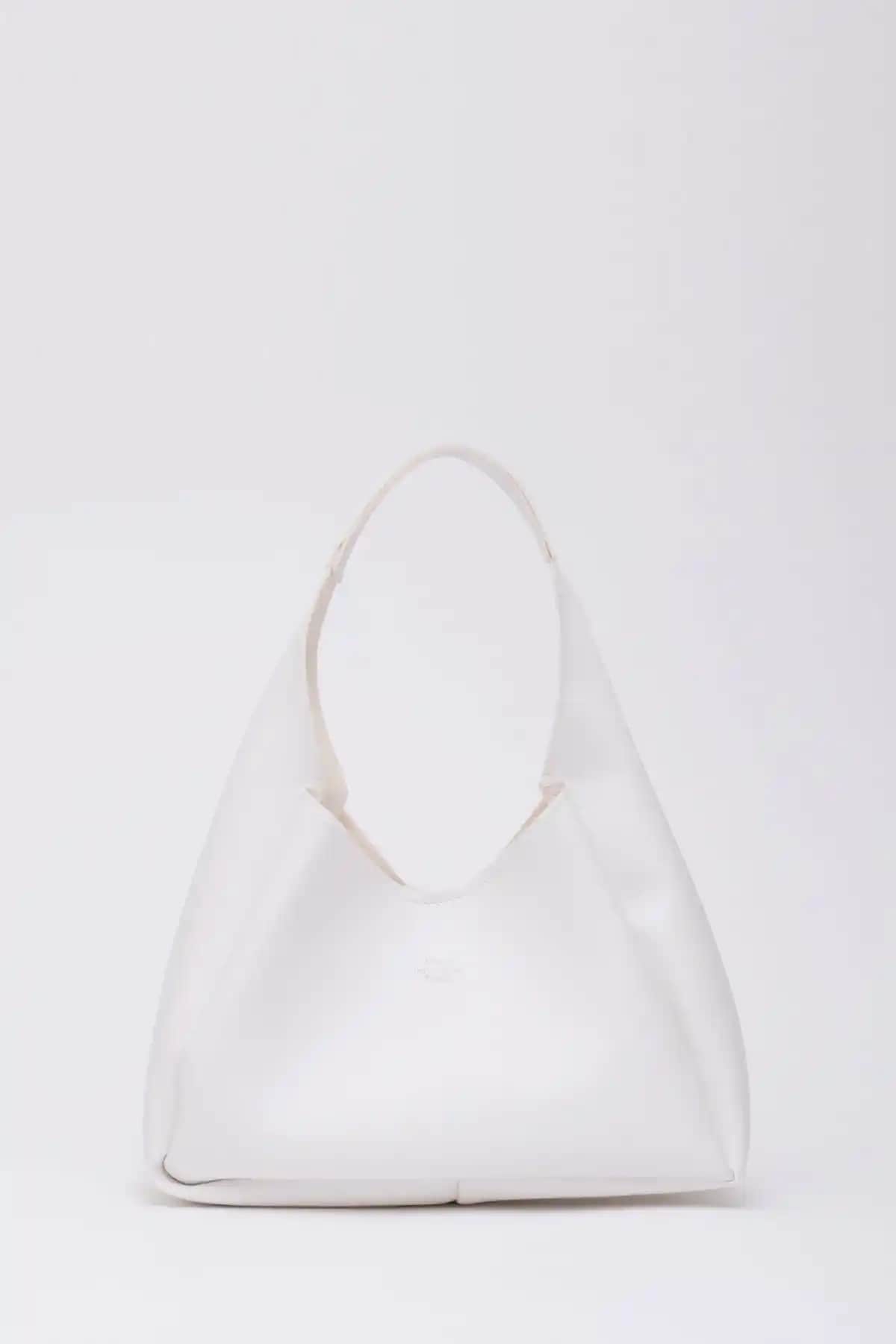 Shaka Beyaz Shk19 Çıtçıt Kapmalı Suni Deri Fermuarlı Makyaj Çantası Günlük Kullanım İçin