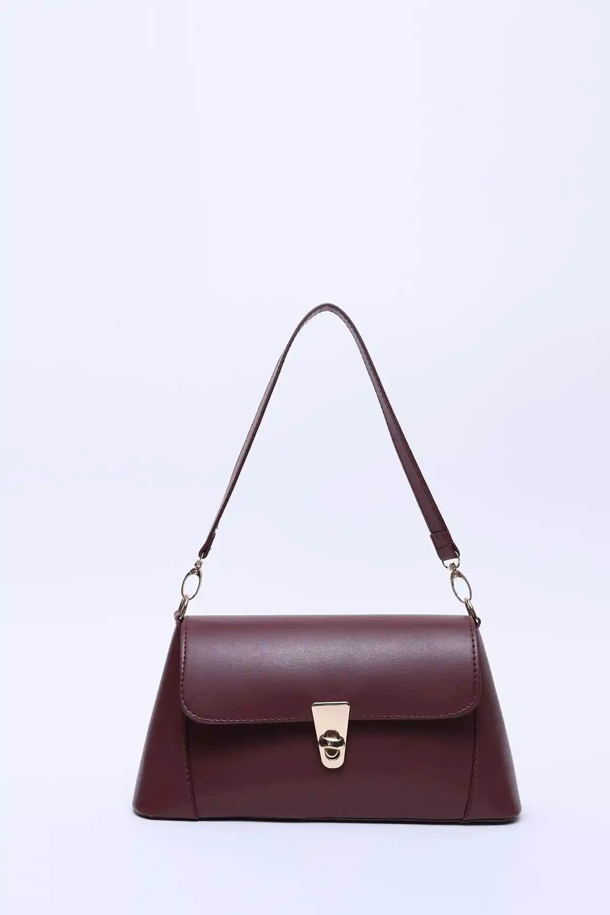 Shaka Bordo Suni Deri Çanta SHK153 Günlük ve Şık Kullanım İçin Uygun