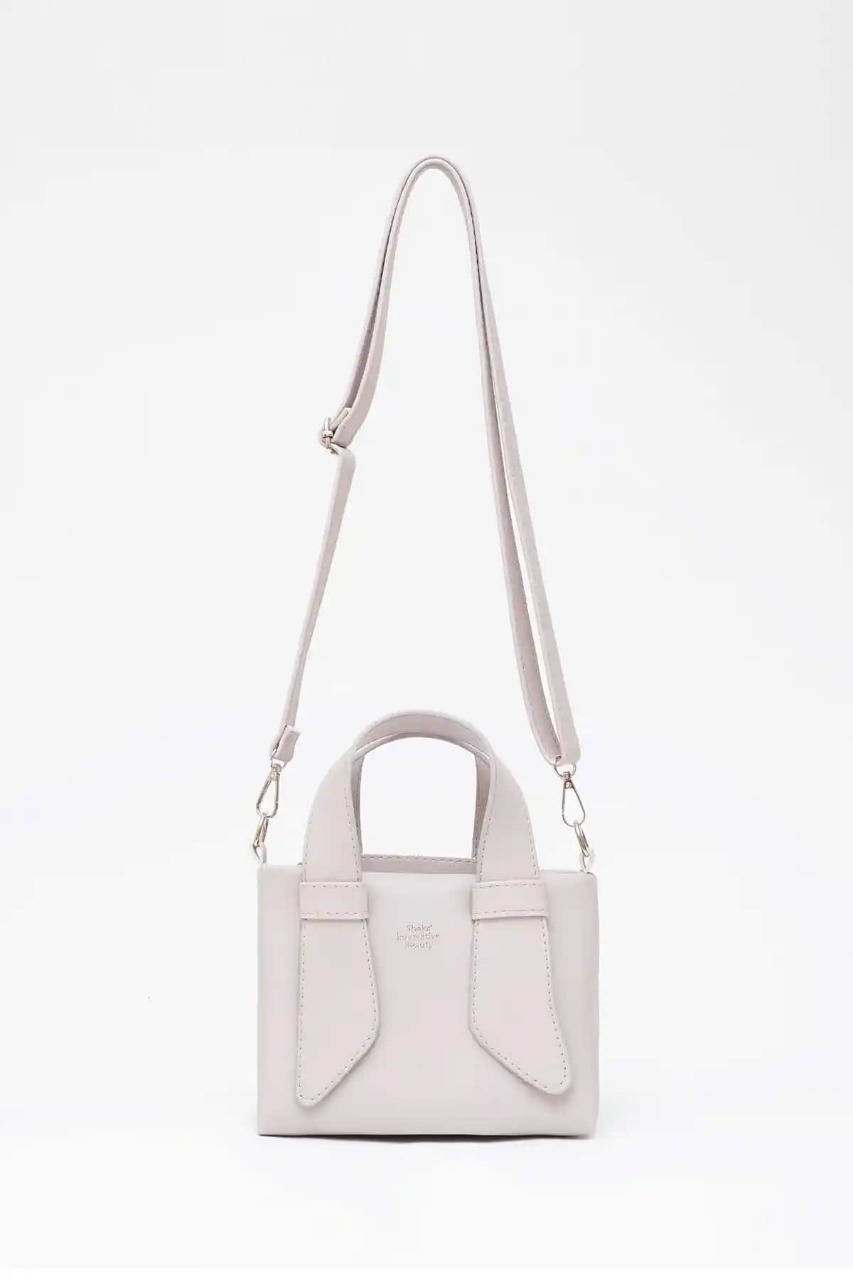 Shaka Gri SHK60 Suni Deri Çift Saplı Omuz ve Çapraz Kullanım İçin Modern Tasarım