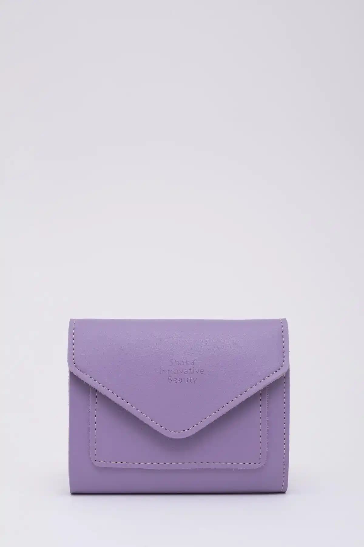 Shaka Lila SHK67 Suni Deri Bozuk Para ve Kartlı Bölmeli Kadın Cüzdanı