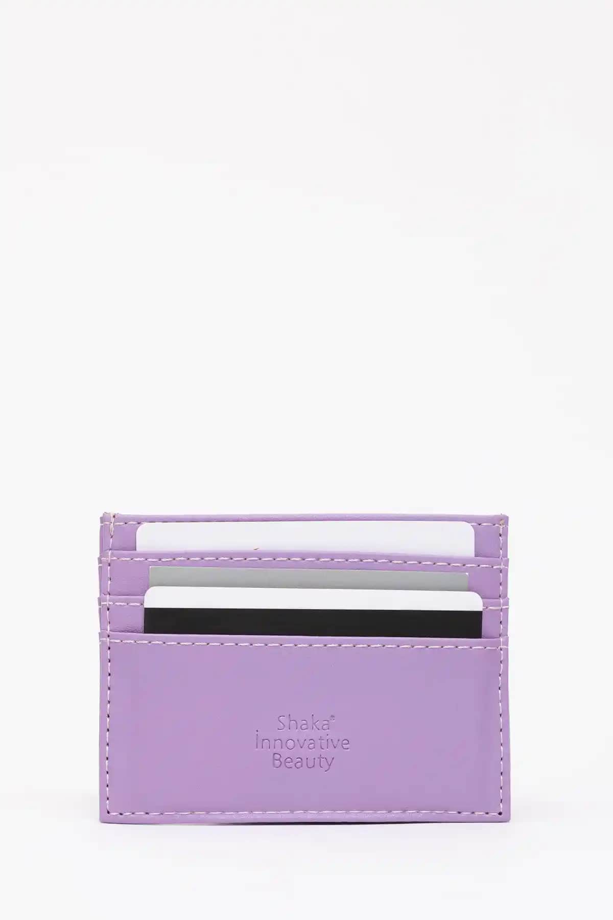 Shaka Lila Shk68 Unisex Suni Deri İnce Kartlık, Çoklu Bölme ve Şık Tasarım