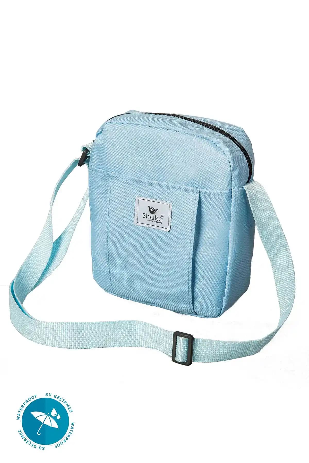 Shaka Mavi U9 2 Bölmeli Su Geçirmez Kadın Omuz Çantası Günlük ve Seyahat Kullanımı İçin