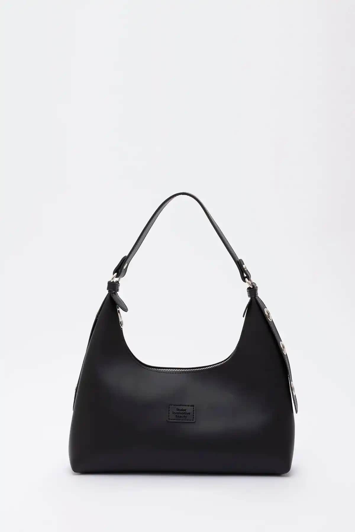 Shaka Siyah Shk82 Baget Model Tek Bölmeli Kadın Çantası Şıklık ve Kullanışlılık Bir Arada