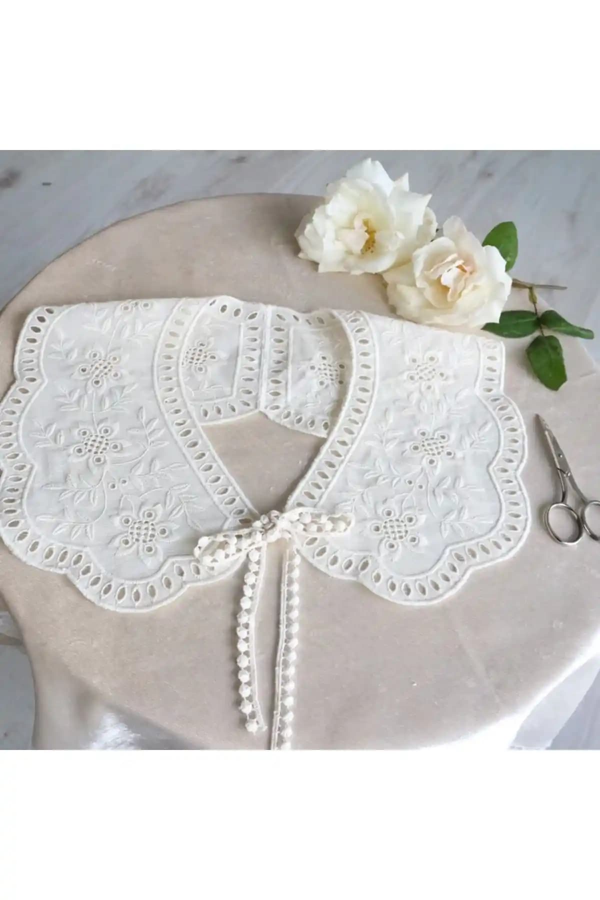 Sherlock Home Vintage Pamuk Fisto Krem Rengi Ham Yaka Kadın Bluz ve Giyim Ürünü