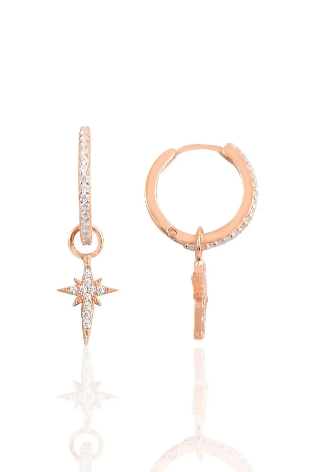 Söğütlü Silver Gümüş Kutup Yıldızı Halka Küpe - Zarif ve Dayanıklı Tasarım