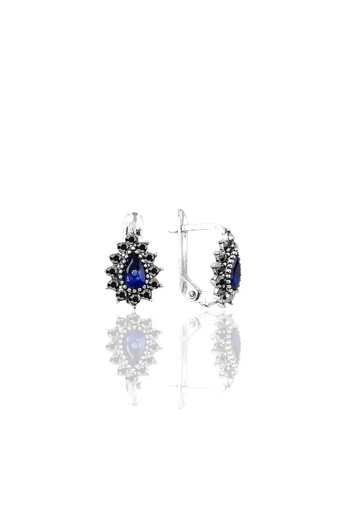Söğütlü Silver Gümüş Markazit ve Safir Taşlı Damla Modeli Küpe İncelemesi