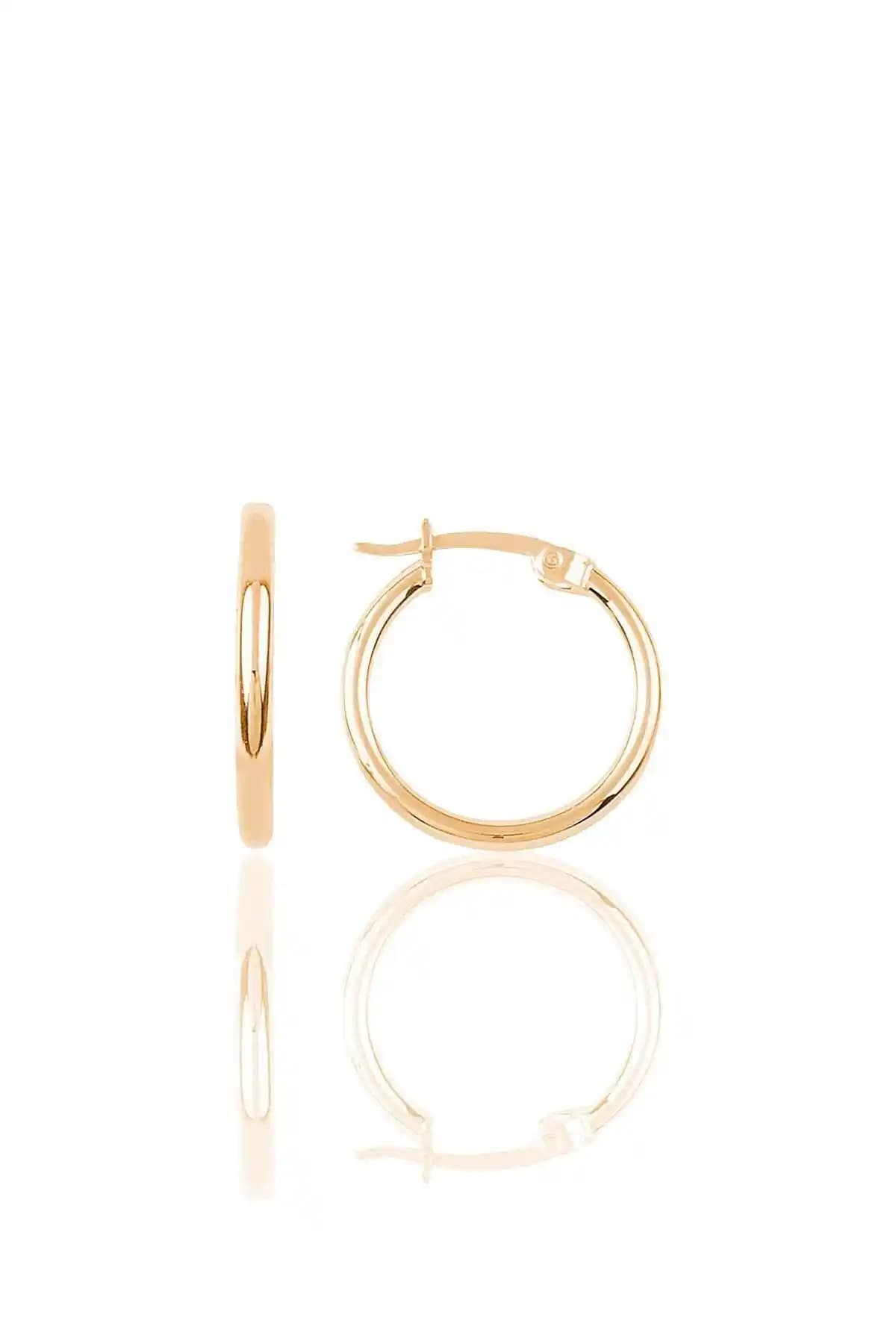 Söğütlü Silver Gümüş Rose 19 Mm Şarnel Halka Küpe Zarif ve Dayanıklı Tasarım