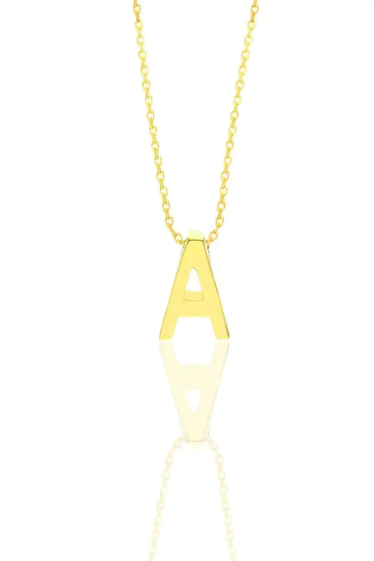 Söğütlü Silver Minimal A Harf Kolye 925 ayar gümüş ve altın yalız kaplama ile şıklık sunar