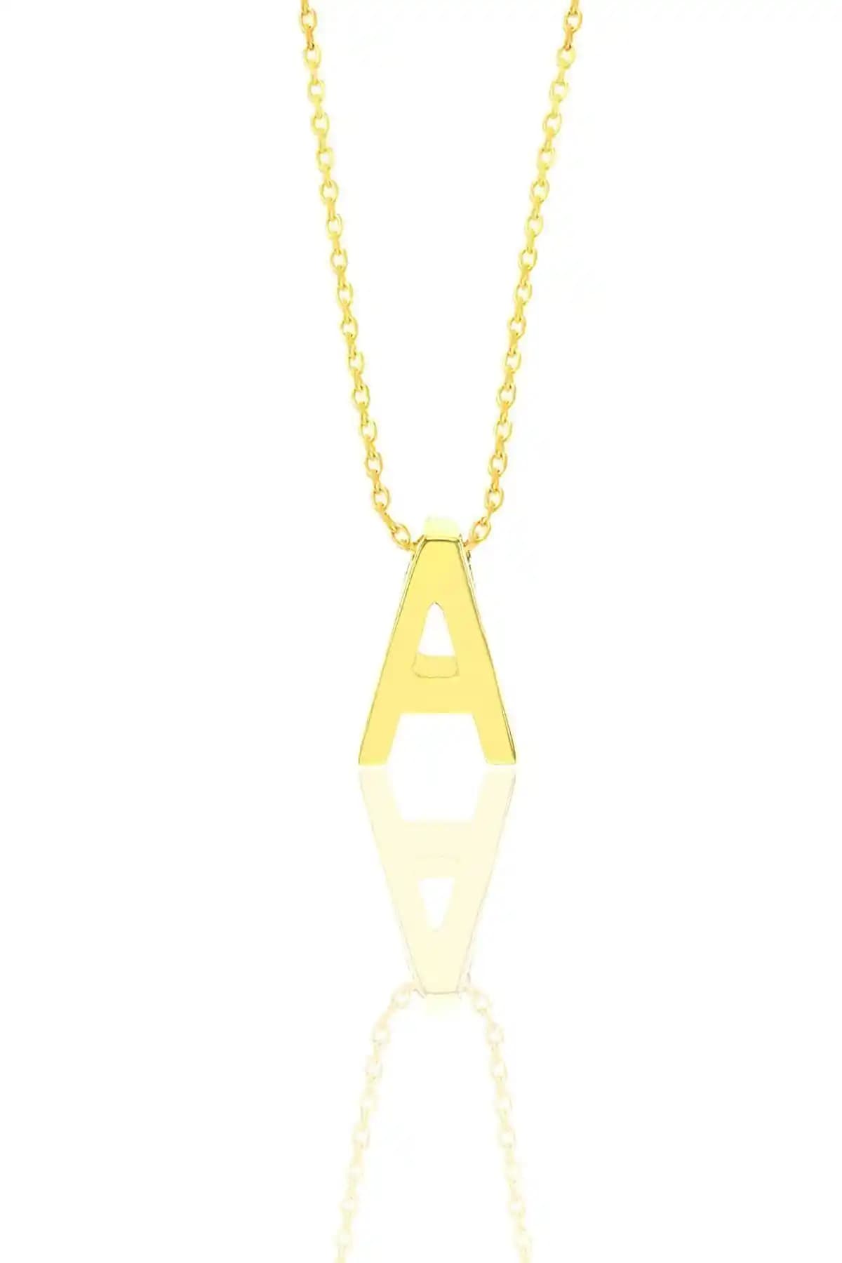 Söğütlü Silver Minimal A Harf Kolye 925 ayar gümüş ve altın yalız kaplama ile şıklık sunar