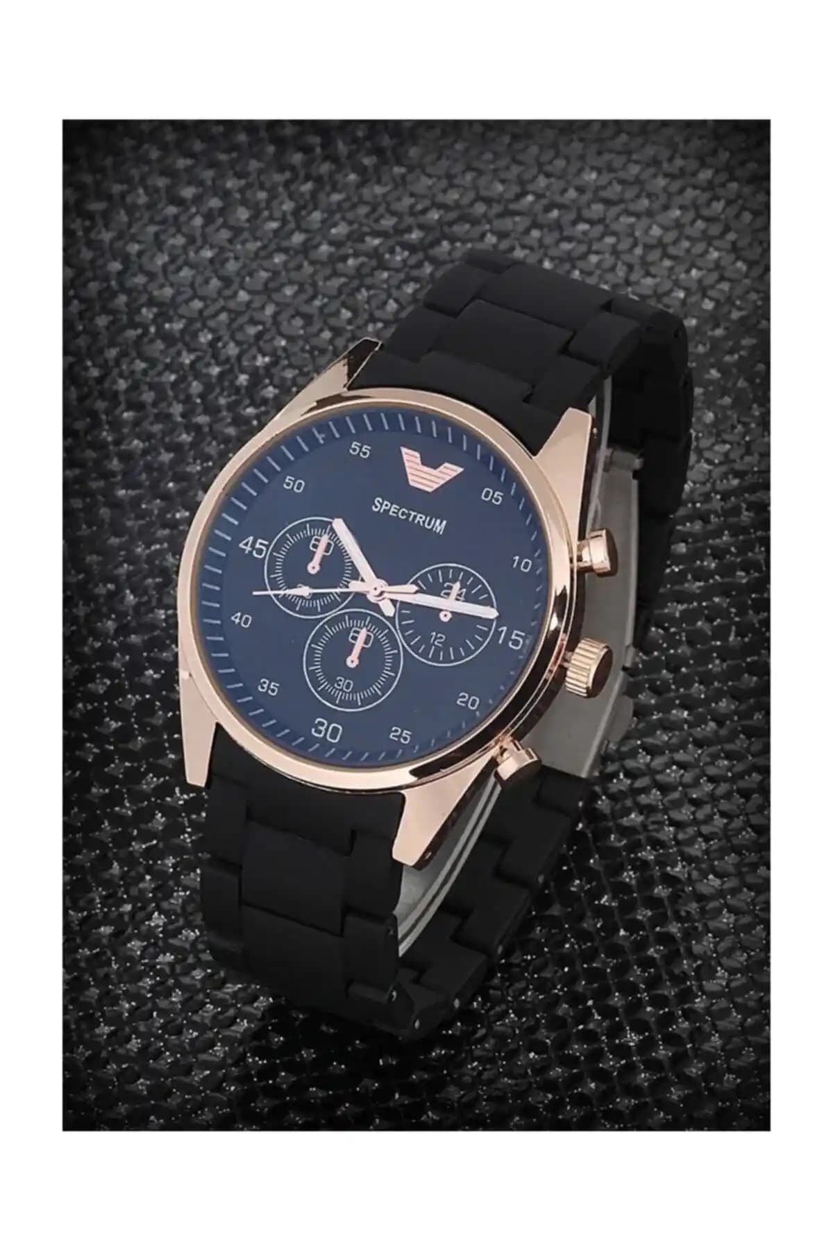 Spectrum Unisex Siyah Silikon Kordon Saat Modern Tasarım ve Dayanıklılık Sunar