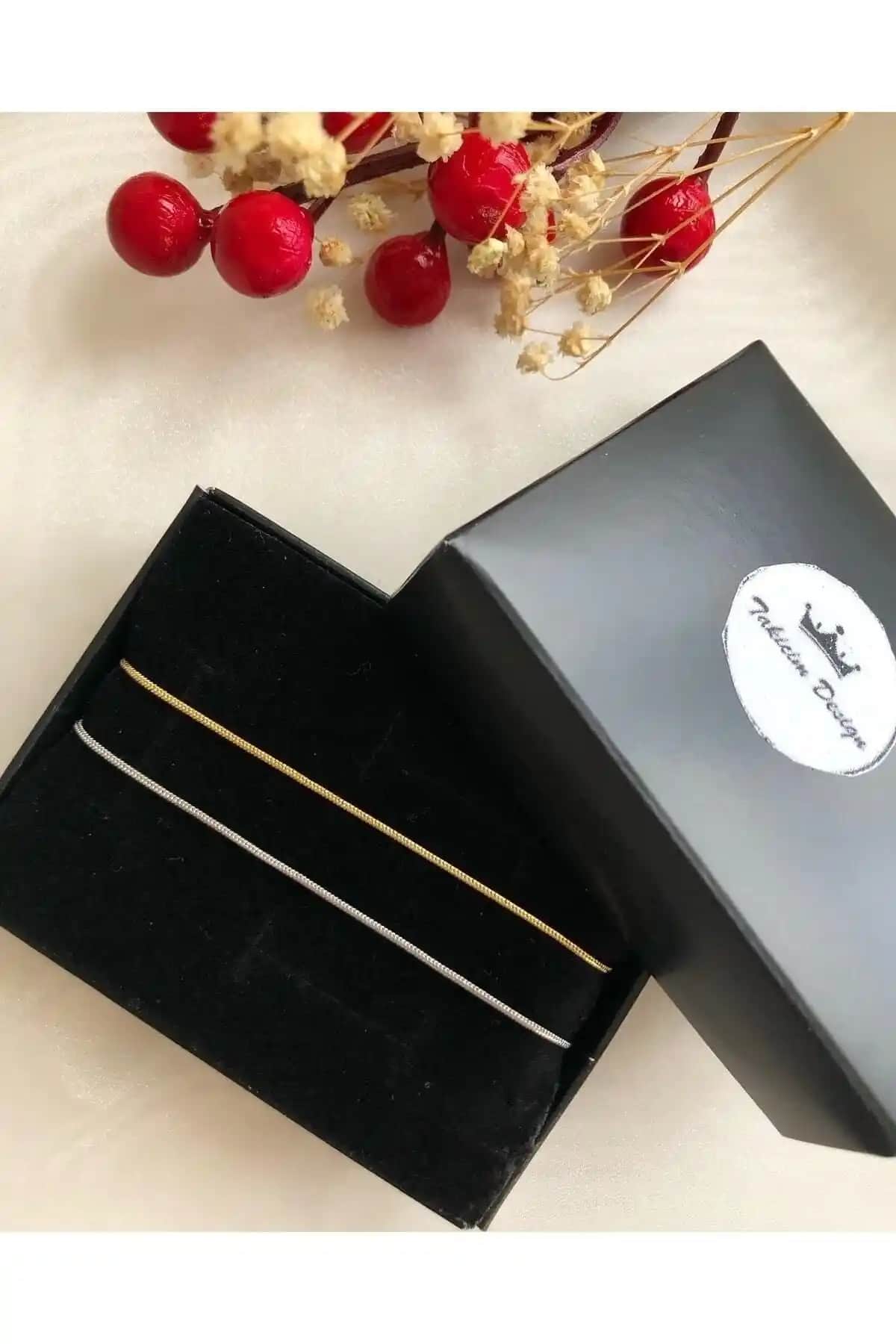 Takıcım Unisex İnce Slim Zincir Çift Bileklik Modern ve Şık Tasarım