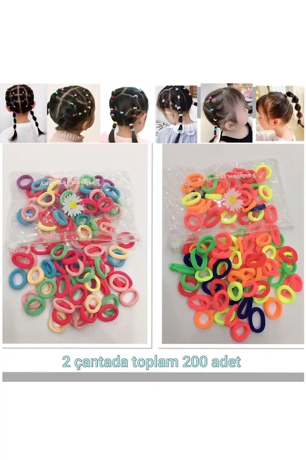 Takyakıştırpursaklar 200 Adet Renkli ve Şeffaf Mini Lastik Tokalar ile Şıklık ve Kullanışlılık