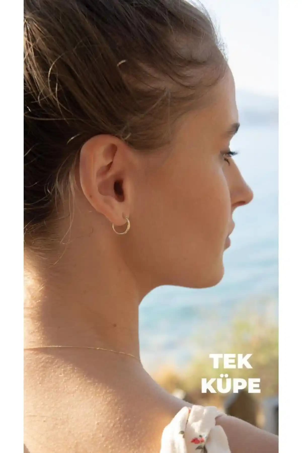 Tufanlar Kuyumculuk Altın Halka Küpe 1 Cm Tekli Şık ve Dayanıklı Takı Seçenekleri