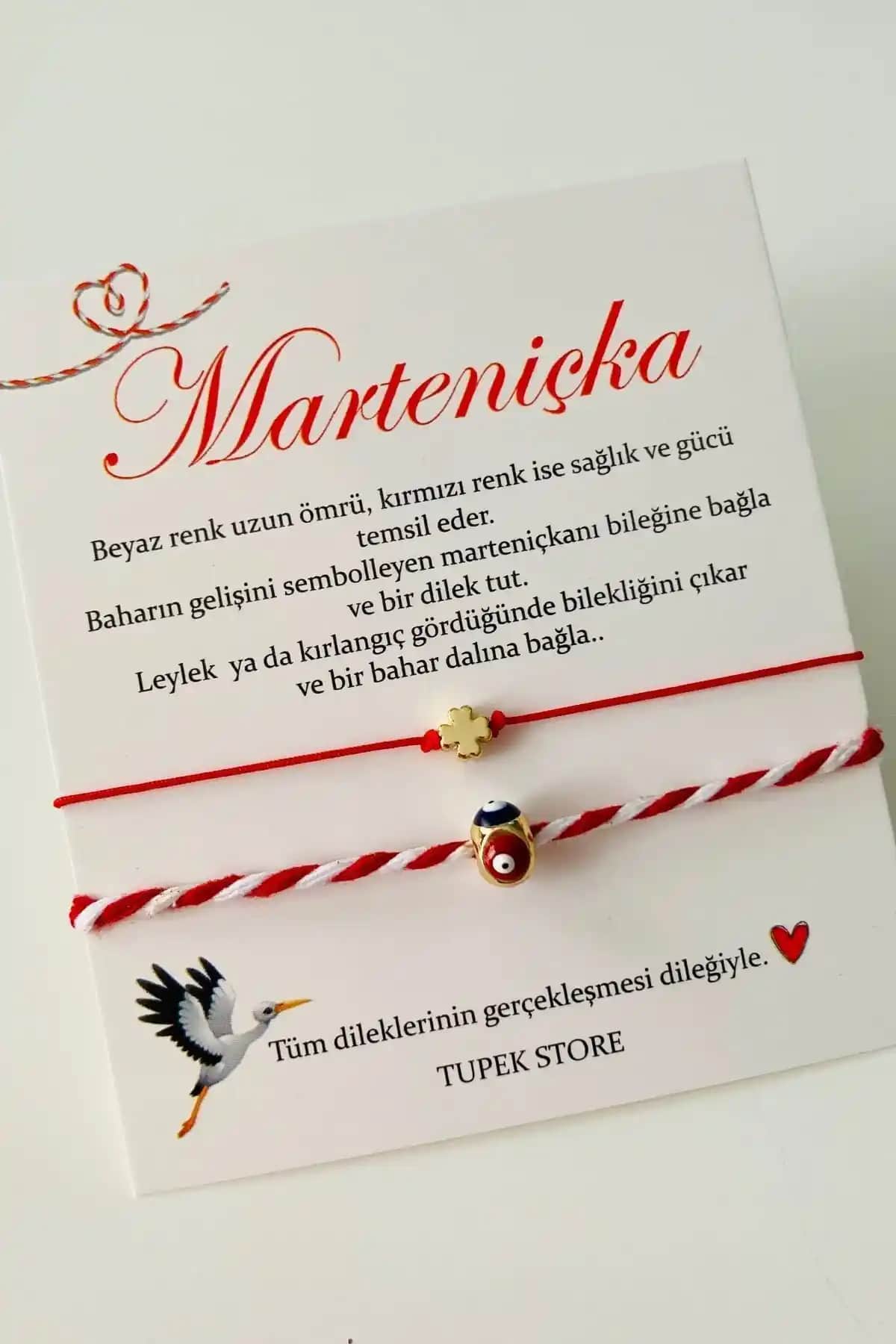 Tupek Store Marteniçka Nazar Boncuk ve Yonca Şans Bileklik Seti: Şık ve Pozitif Enerji Taşıyan Takı