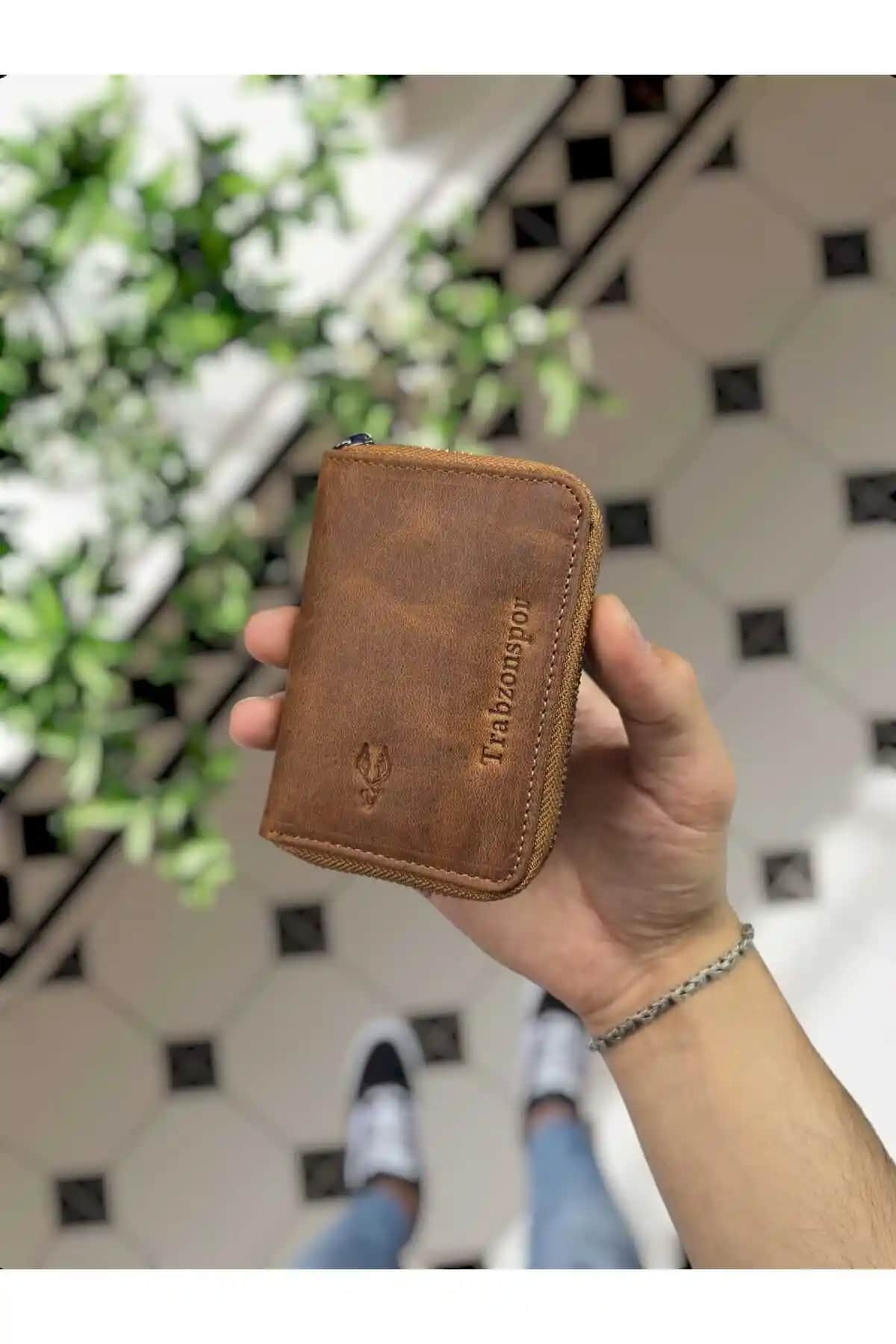 VİSSO 661 Hakiki Deri Fermuarlı Akordiyon Kartlık Modelleri Günlük Kullanım İçin