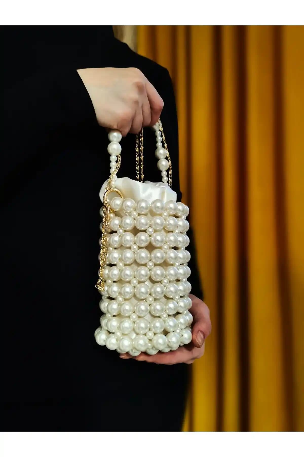 Vivozza Silindir İnci Çanta: Zarif ve Sürdürülebilir El Yapımı Kadın Çantası