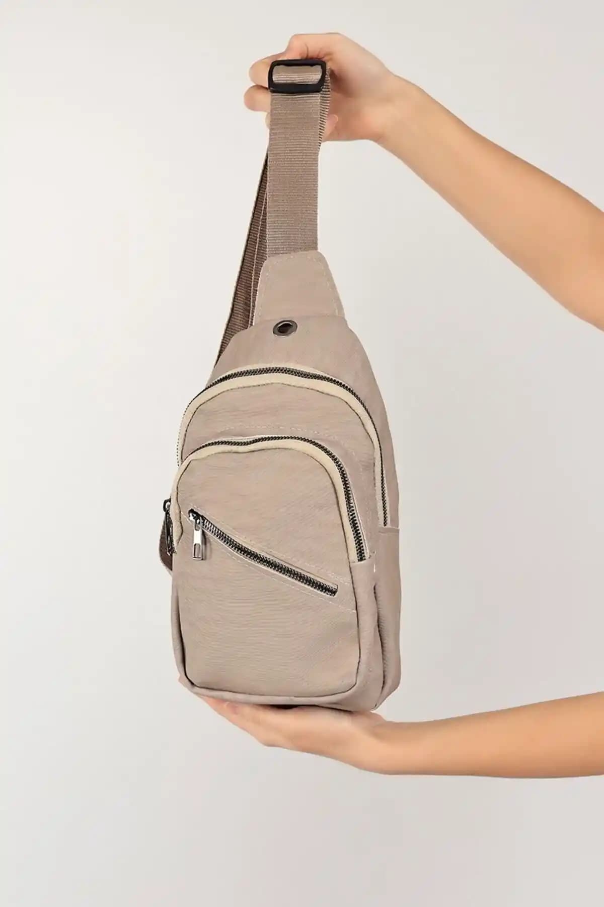 Vizon Renkli Göğüs ve Bel Çantası Unisex Çok Yönlü Günlük Kullanım Modası