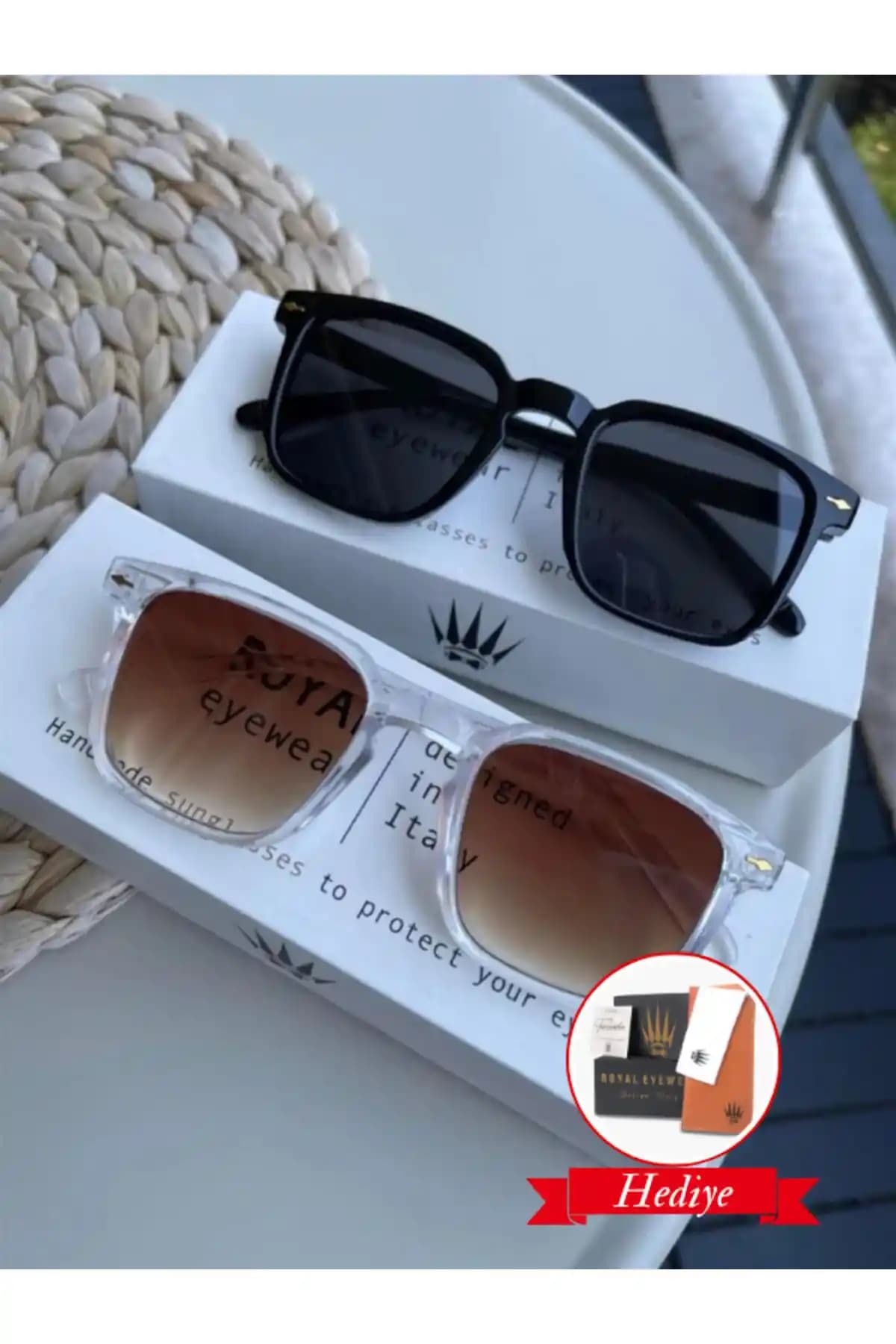 WATCHOFROYAL İkili Vintage Güneş Gözlüğü Seti Şık ve Koruyucu Tasarım Özellikleri