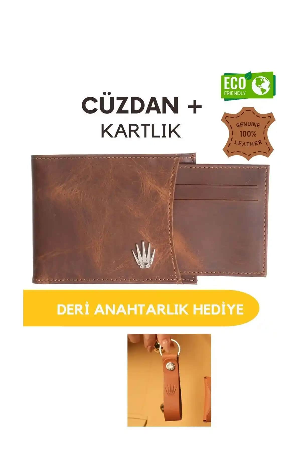 Watchofroyal Swan Crazy Taba Hakiki Deri Cüzdan ve Kartlık Modern Kullanım İçin Şık Tasarım