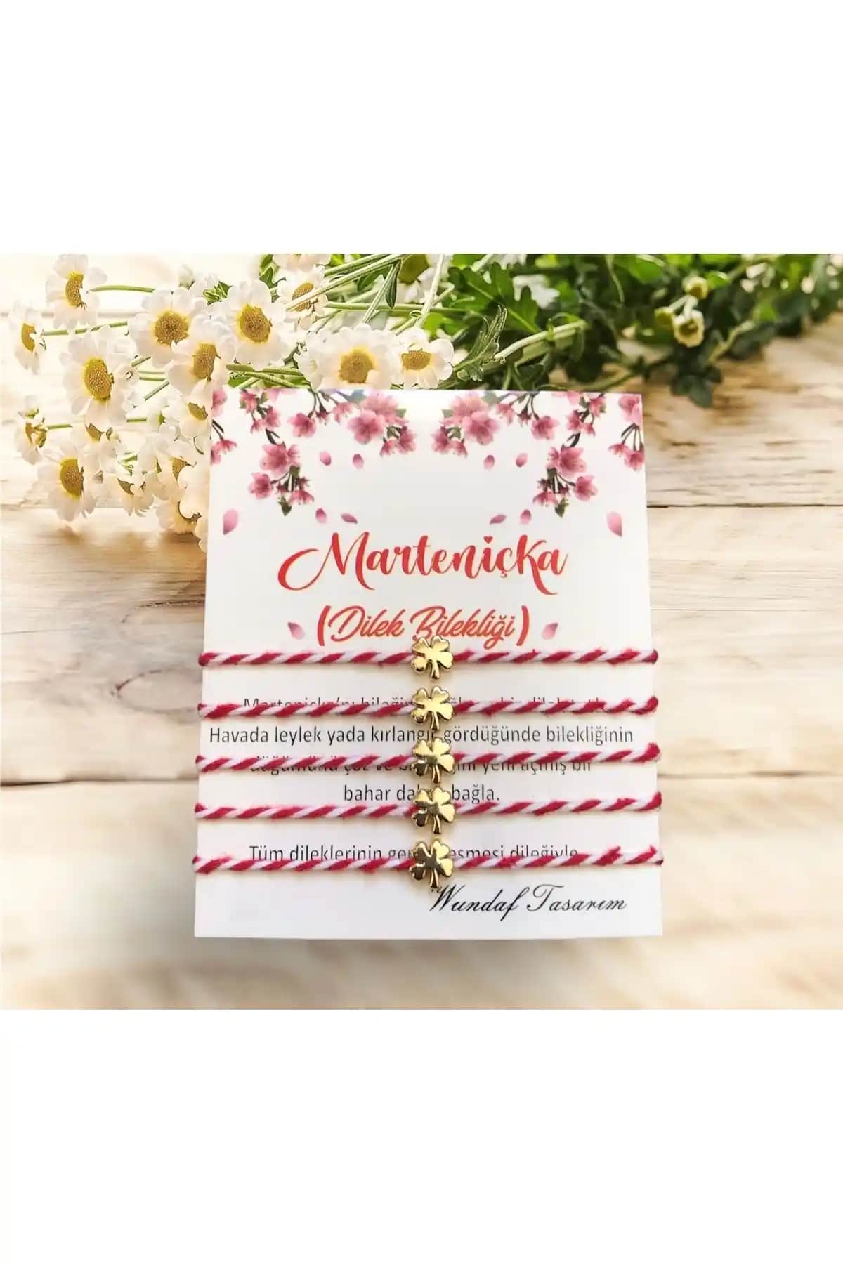 Wundaf 5'li Altın Kaplama Yonca Marteniçka Bileklik Şıklık ve Anlam Birleşimi