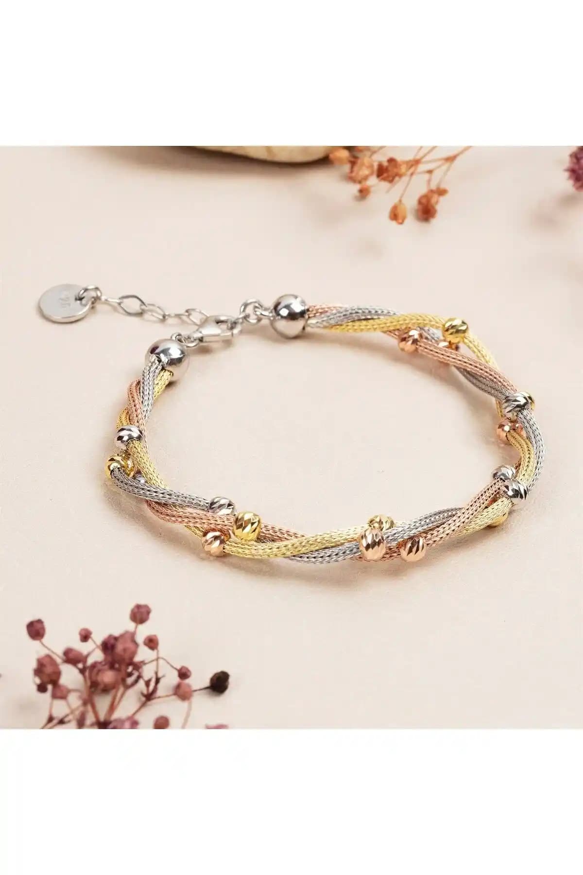 Yantra Silver Üçlü Burma Toplu Gümüş Dorika Bileklik - Zarif ve Dayanıklı Tasarım