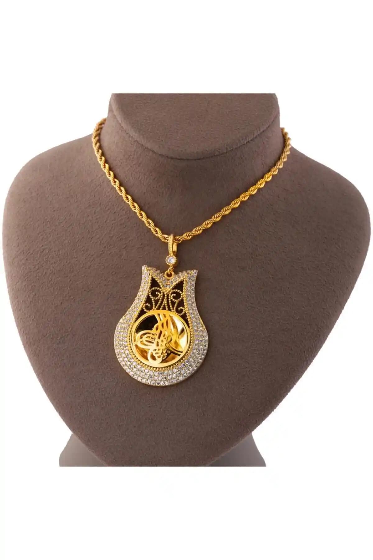 Yılz Gold Kadın Altın Kaplama Lale Motifli Halat Zincirli Kolye 75-90 Karakter