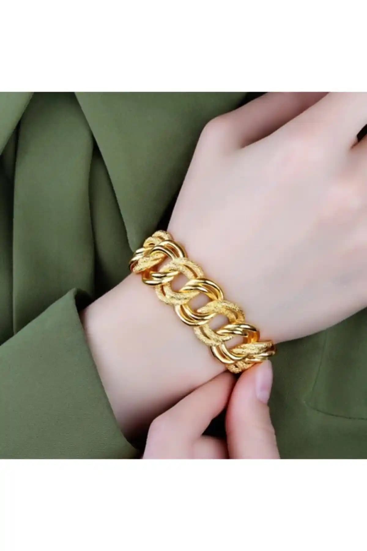 Yılz Gold Samanyolu Altın Kaplama Kalın Bileklik Şık ve Dayanıklı Takı Seçeneği