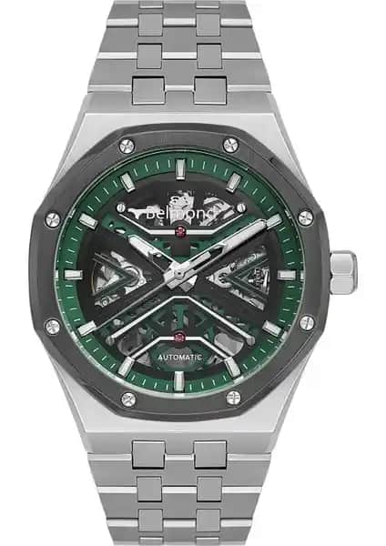 Belmond KNG1146.370 Kadın Gümen ve Yeşil Çelik Kordon Otomatik Saat