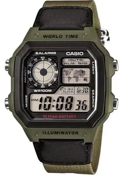 Casio AE-1200WHB-3BVDF Erkek Kol Saati: Modern Tasarım ve Çok Fonksiyonlu Dayanıklı Saat
