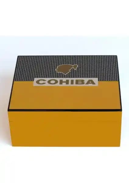 Cohiba Sarı-Gri Nokta Desenli Humidor Puro Kutusu: Estetik ve Fonksiyonellik Bir Arada