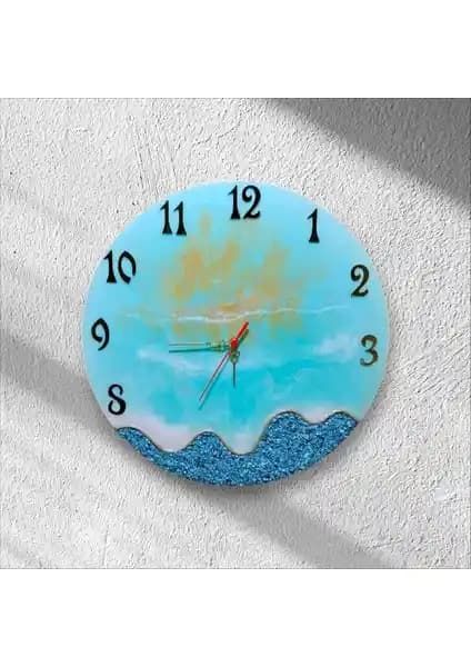 Esteem Epoksi Reçine Duvar Saati 40 cm Sanat ve Fonksiyonun Modern Buluşması