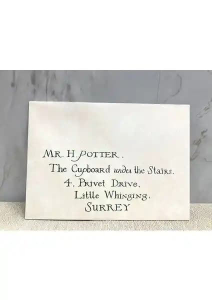 Harry Potter Temalı Davet Mektubu Seti 10'lu, Büyülü ve Kişiselleştirilebilir Davetiyeler