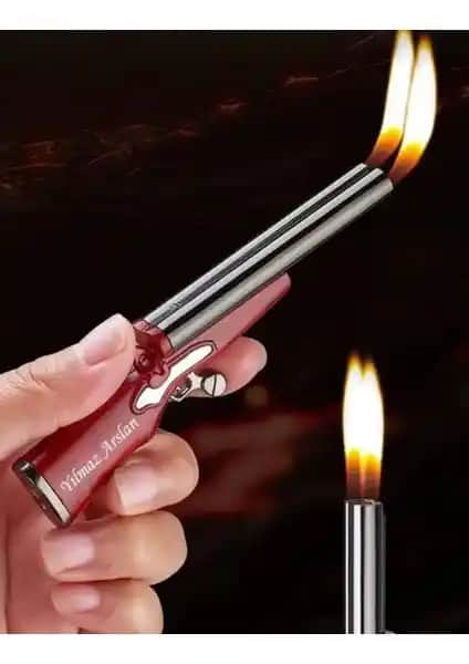 Kişiye Özel Tüfek Görünümlü Gazlı Çift Yanan Lüks Çakmak Özellikleri ve Tasarımı