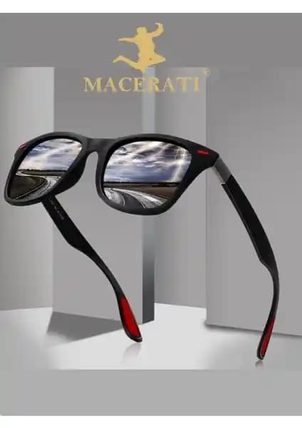 Macerati Büyük Unisex Siyah Güneş Gözlüğü: Şıklık ve Koruma Sunan Modern Tasarım